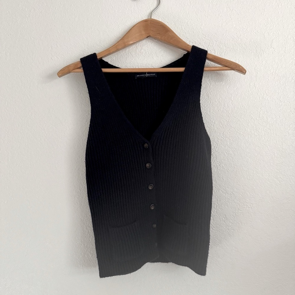 Brandy Melville Navy Blue Button-Down Sweater Vest | Size - One Size | $10